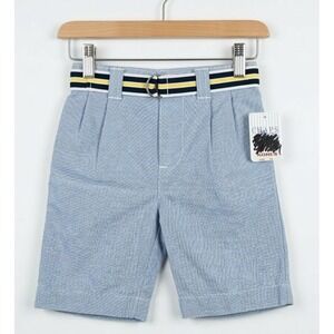 Chaps Vintage 90s Baby Boy Dress Shorts with Belt NWT Oxford Blue Newborn Preppy